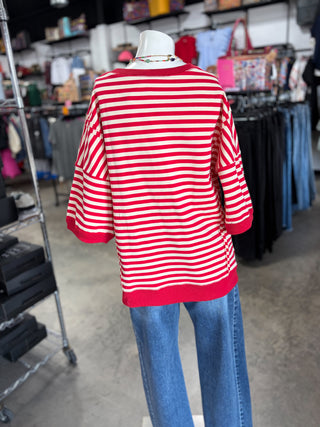 Oversized Stripe Knit Top