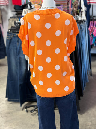 Gameday Polka Dot Sleeveless Knit Top