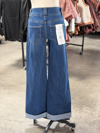 TC High Rise Wide Leg Cuffed Jeans