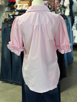 Ruffle Striped Short Top