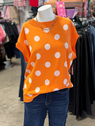 Gameday Polka Dot Sleeveless Knit Top