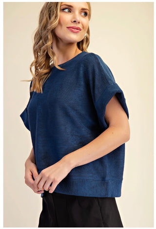 Soft Brush Drop Shoulder Top