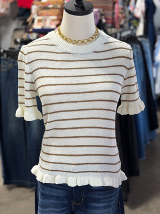 Charming Ruffle Knit Sweater