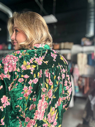 Cherry Blossom Velvet Top
