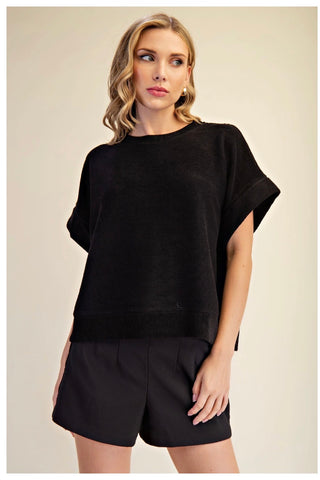Soft Brush Drop Shoulder Top