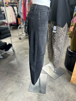 Mid Rise Fit Crop Wide Barrel Leg Jeans