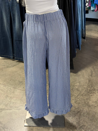 Checkered Gingham Fully Lined Pants