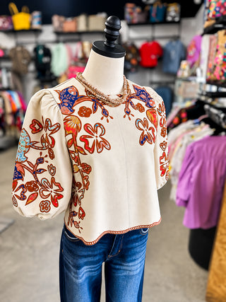 Patchwork Suede Top