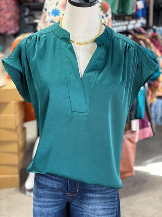 VNeck Satin Blouse