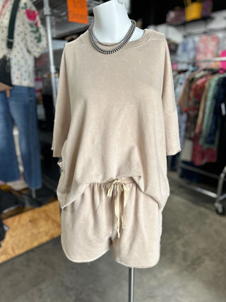 Mineral Washed Knit Casual Set