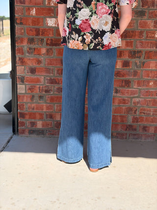 Wide Leg Tuxedo Jeans