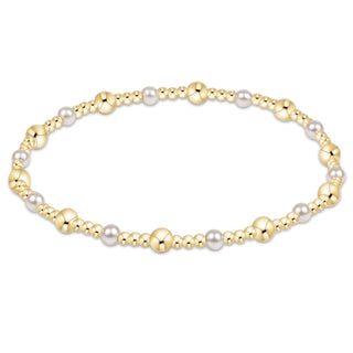 Classic Gold Sincerity Pattern 4mm-Pearl/Gold Bead