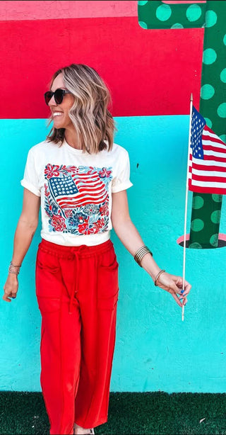 Flag and Florals Tee