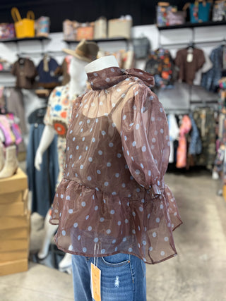 Mocha Dot Darling Top
