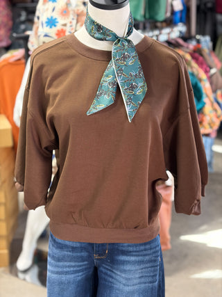 Pullover Bubble Sleeve Top