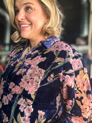 Cherry Blossom Velvet Top