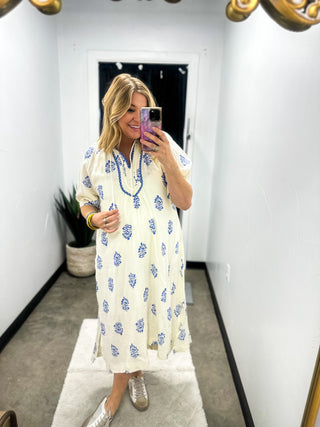 Tonya’s Lace Trim Midi Dress