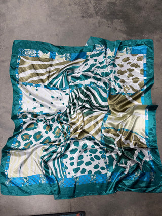 Teal Animal Print Scarf