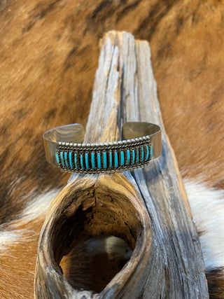 Turquoise Needlepoint Cuff