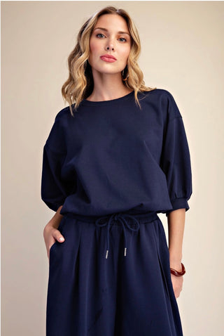 Pullover Bubble Sleeve Top