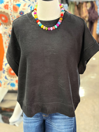 Soft Brush Drop Shoulder Top