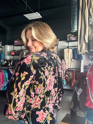Cherry Blossom Velvet Top
