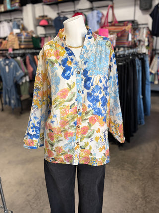 Floral Print Chiffon Top