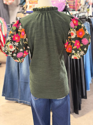 Kim's Floral V-Neck Top