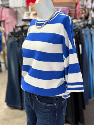 Gameday Stripe Knit Oversized Top