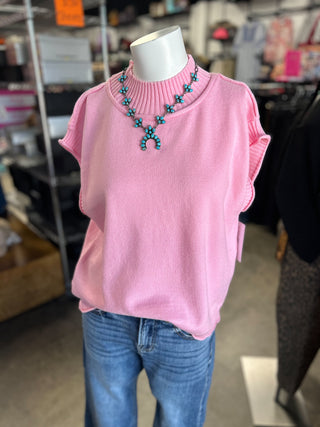 Sleeveless Knit Sweater