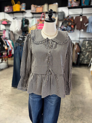 Gingham Bow Top