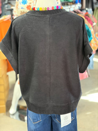 Soft Brush Drop Shoulder Top
