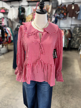 Gingham Bow Top