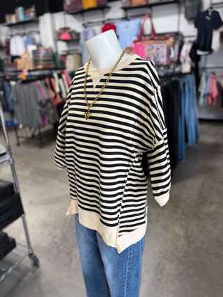 Oversized Stripe Knit Top