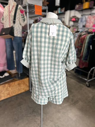 Checkered Shirt Top & Shorts Set
