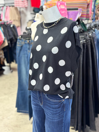 Gameday Polka Dot Sleeveless Knit Top