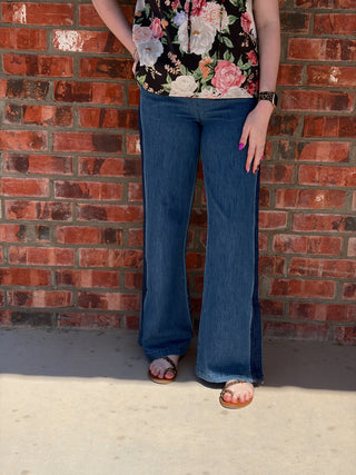 Wide Leg Tuxedo Jeans