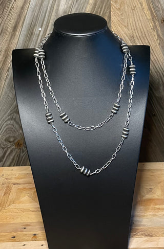 Louis Navajo Pearl and Paper Clip Chain Necklace