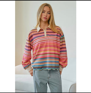 Celestine Whimsical Striped Top