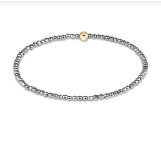 Extends Classic Silver Faceted Hematite 2mm Bracelet