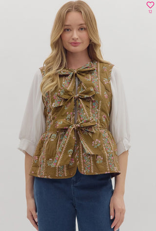 Polly’s Tie Up Quilted Vest