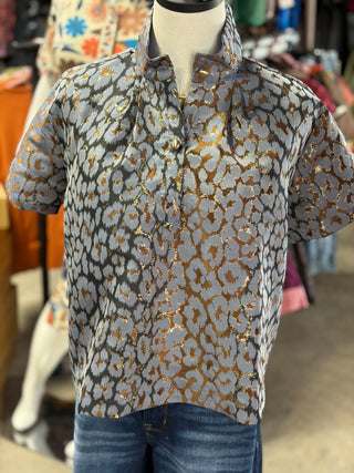 Metallic Cheetah Top