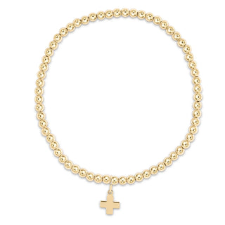 Extends Classic Gold Signature Cross Bead Bracelet