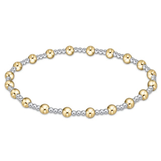 Classic Sincerity Pattern 4mm Bead Bracelet- Mixed Metal