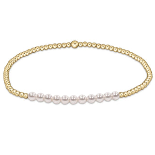 Gold Bliss 2mm Bead Bracelet - Pearl