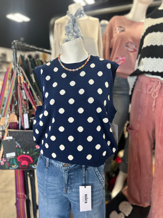 Camille’s Polka Dot Knitted Top