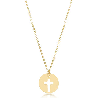 16” Necklace Gold - Blessed Gold Disc