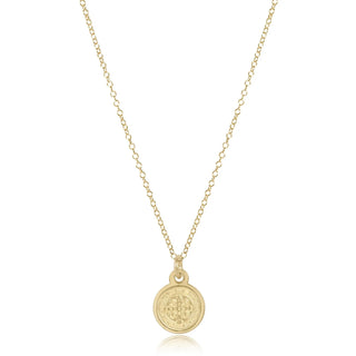 16” Necklace Gold- Blessing Small Gold Disc