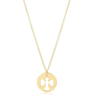 16” Necklace Gold - Guardian Angel Gold Disc