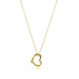 16” Necklace Gold - Love Gold Charm